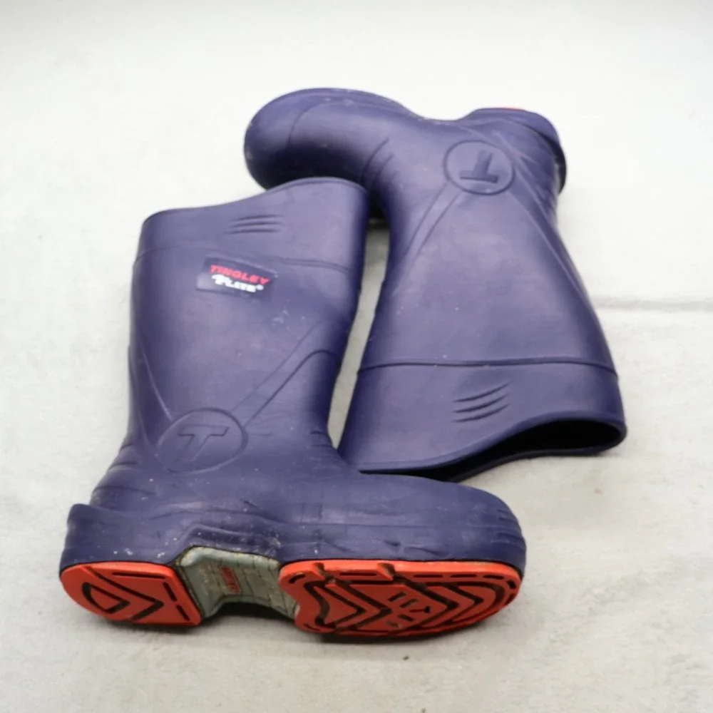 Tingley Flite Men 9 Rain Boots Blue Waterproof Slip Resistant Utility Safety Toe